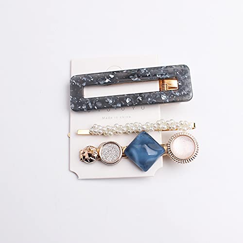 Blue Pearl Hair Clips
