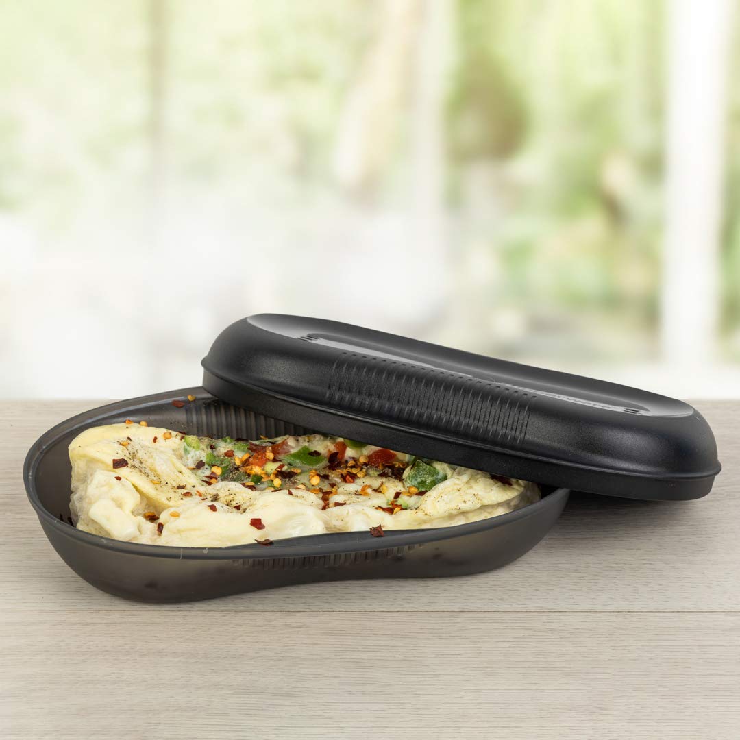 Microwave Safe Plastic Food Storage Container - 430ml BPA-Free Tupperware for Meal Prep, Breakfast & Leftovers | Durable, Leak-Proof & Stackable | Ideal for Home, Office & Travel Use (Black)
