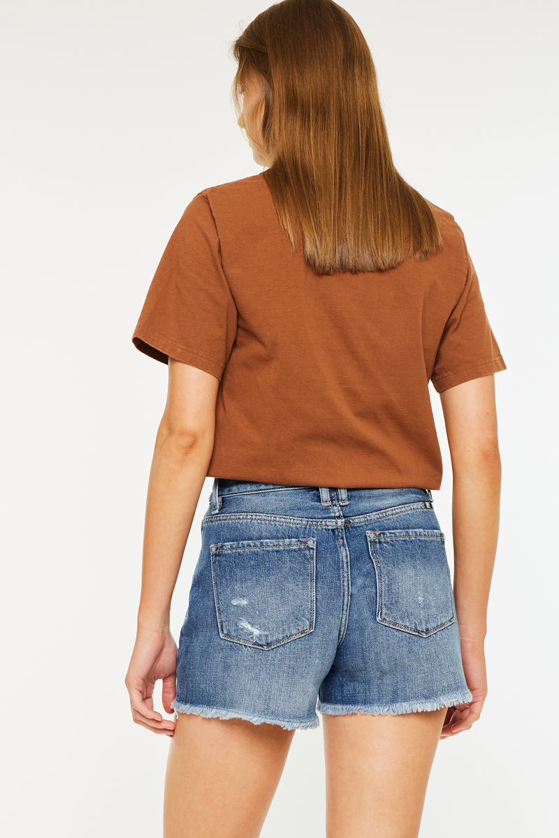 Krissy Ultra High Rise Mom Shorts - Women's Stretchy Denim Shorts for Summer | Comfortable & Trendy for Casual Wear, Outfits, and Beach Vacations