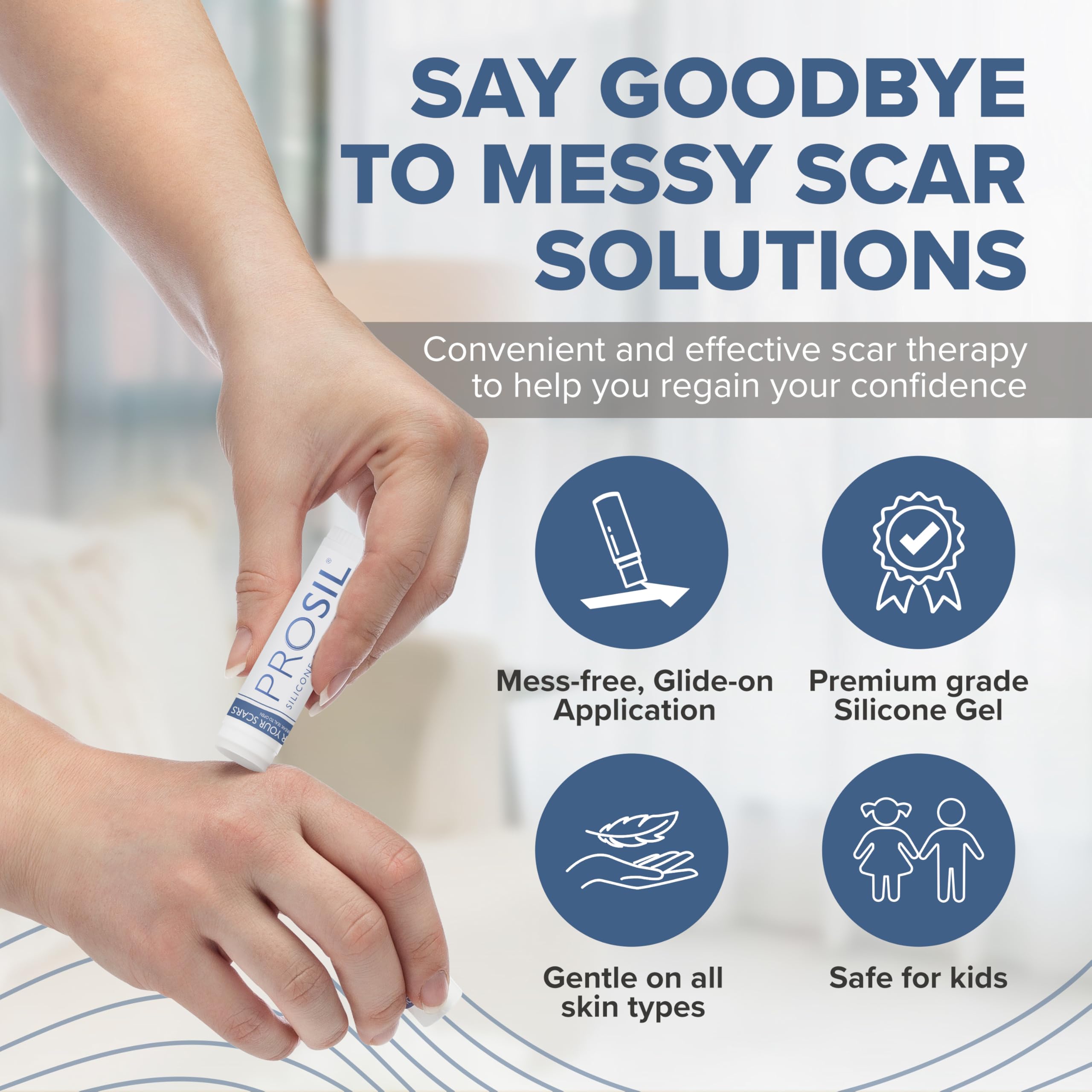 ProSIL Silicone Scar Stick - Effective Scar Treatment Gel for Surgical Scars, Acne, Burns & C-Sections | Safe for Kids, Men & Women | Medical-Grade Silicone Scar Therapy (17g) | Perfect for Post-Surgery Recovery & Daily Skin Care