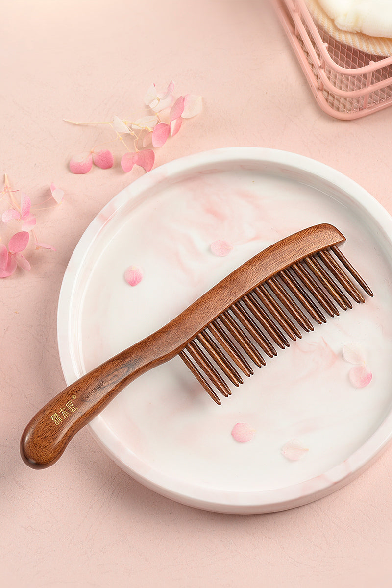 Wooden Tooth Hair Comb for Detangling & Styling - Gentle on Scalp, Perfect for Daily Hair Care & Travel