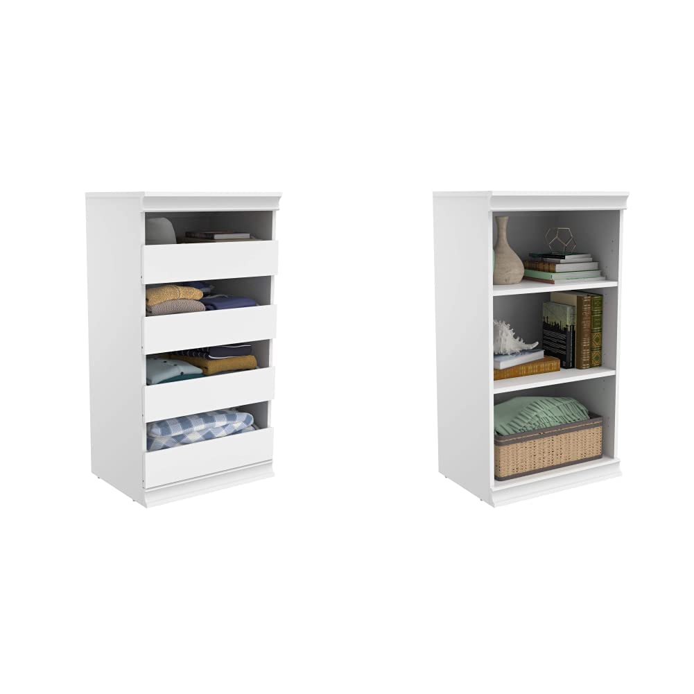 ClosetMaid 5-Shelf Modular Storage Unit with 3 Drawers - White | Space-Saving Organizer for Bedroom, Closet & Office | Easy Assembly Home Storage Solution