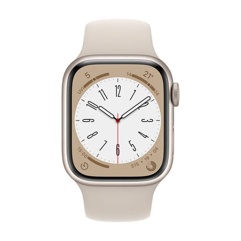 Apple Watch Series 8 41mm GPS + Cellular - Starlight Aluminum Case with Starlight Sport Band (M/L) MNV03LL/A - Smartwatch for Fitness Tracking, Calls & Notifications - Perfect for Running, Swimming & Daily Wear