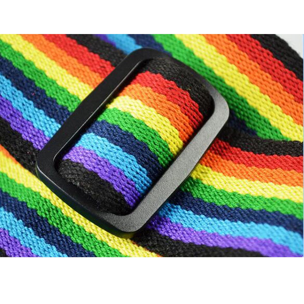 Art Attack Soft Cotton Rainbow Pattern Guitar Strap - Adjustable Electric Acoustic Ukulele Bass Strap for Comfortable Playing | Perfect for Live Performances, Studio Sessions & Music Practice