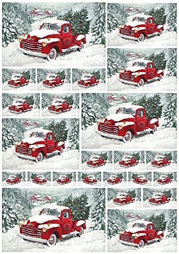 Snowy Red Truck - 2 Sheets