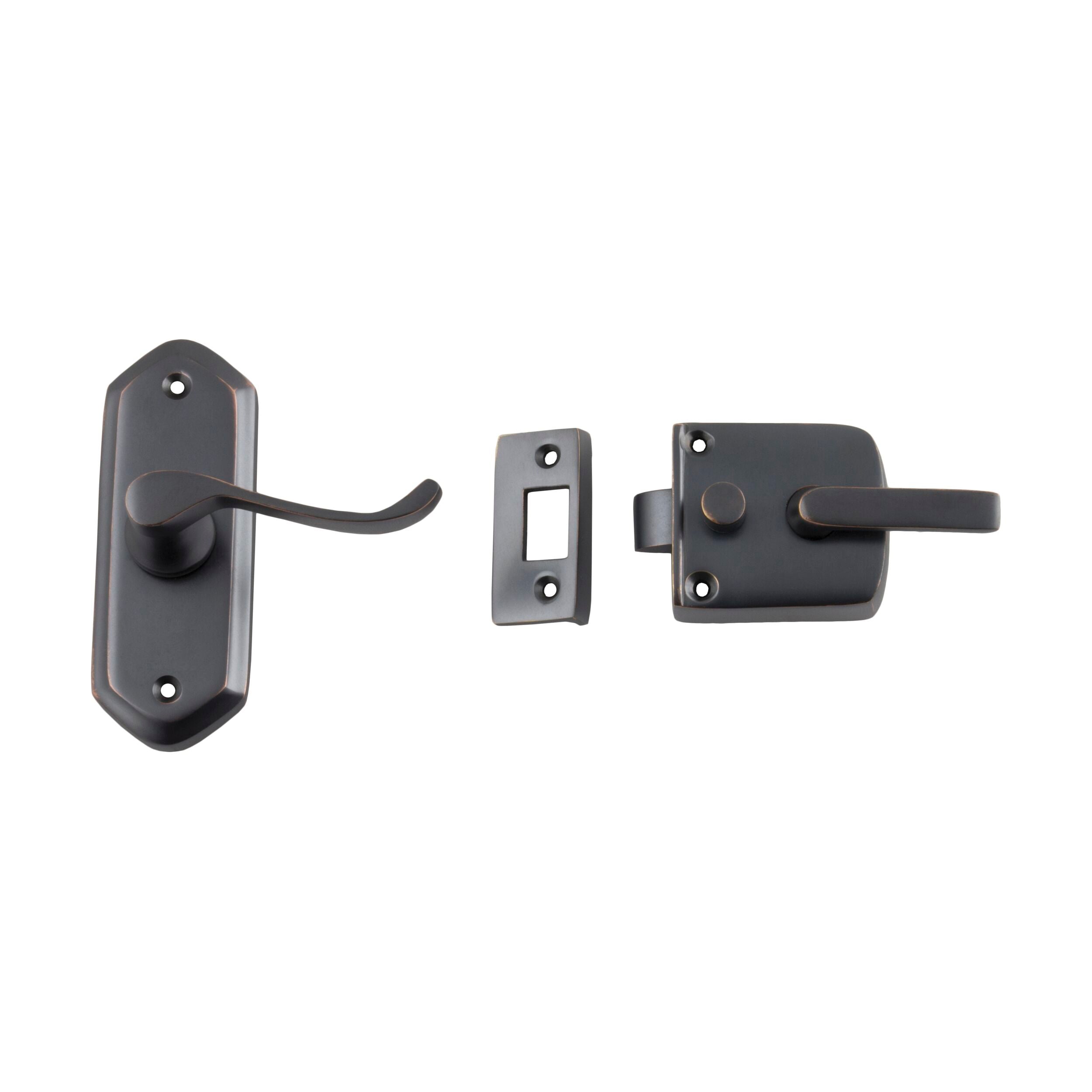 Vintage Antique Copper Screen Door Latch - Right Hand External (H98xW36mm P40mm) for Home, Patio & Garden Security | Classic Style Door Hardware for Houses, Cabins & Porches