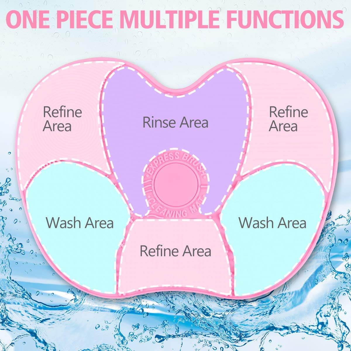 PREPSTO Silicone Makeup Brush Cleaning Mat - 2 Pack Pink Makeup Brush Cleaner Pad with Suction Cup | Portable Cosmetic Brush Scrubber for Professional & Home Use | Perfect for Sink, Countertop or Travel