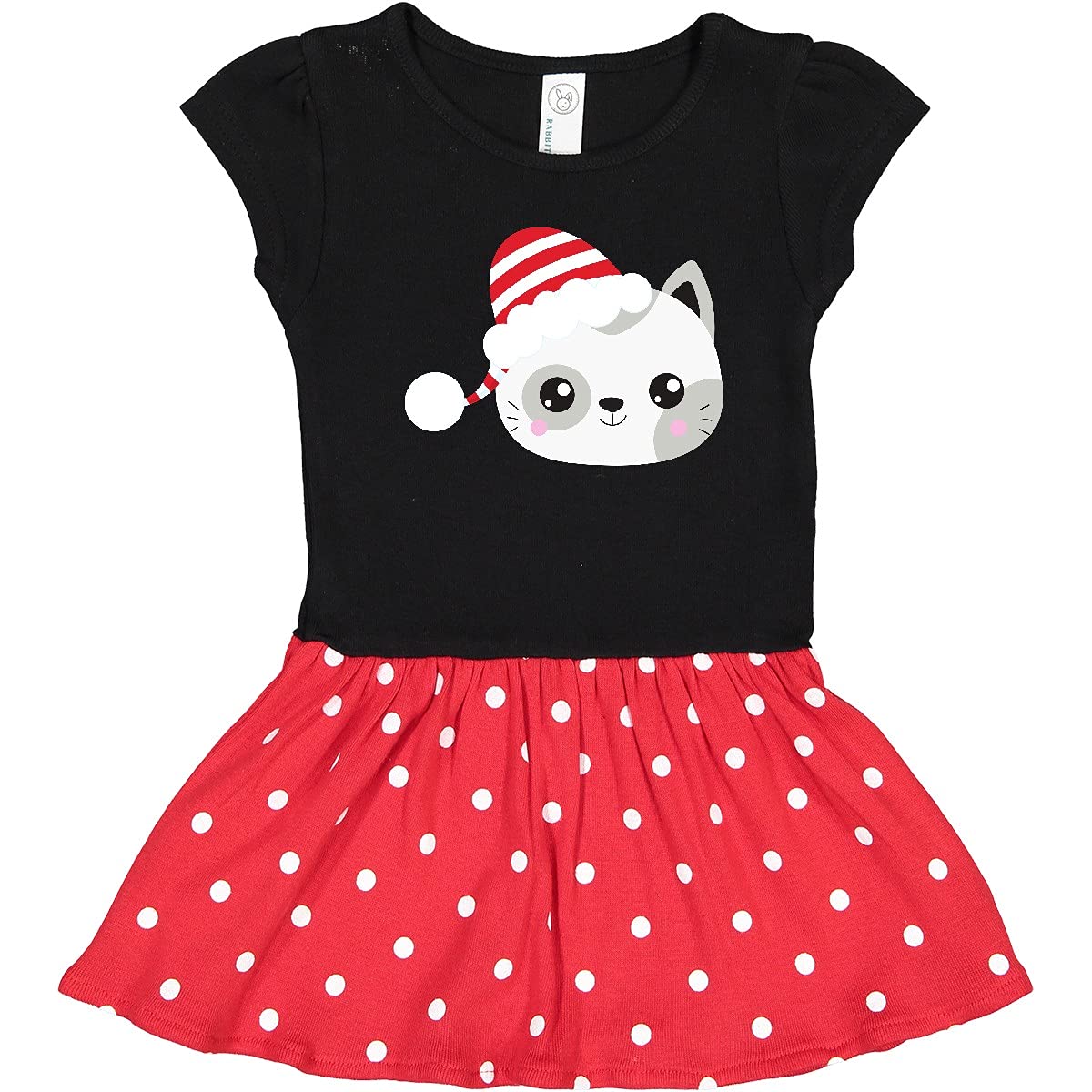 Inktastic Christmas Cat Toddler Dress - Cute Cat with Santa Hat for Holiday Outfits & Festive Family Photos