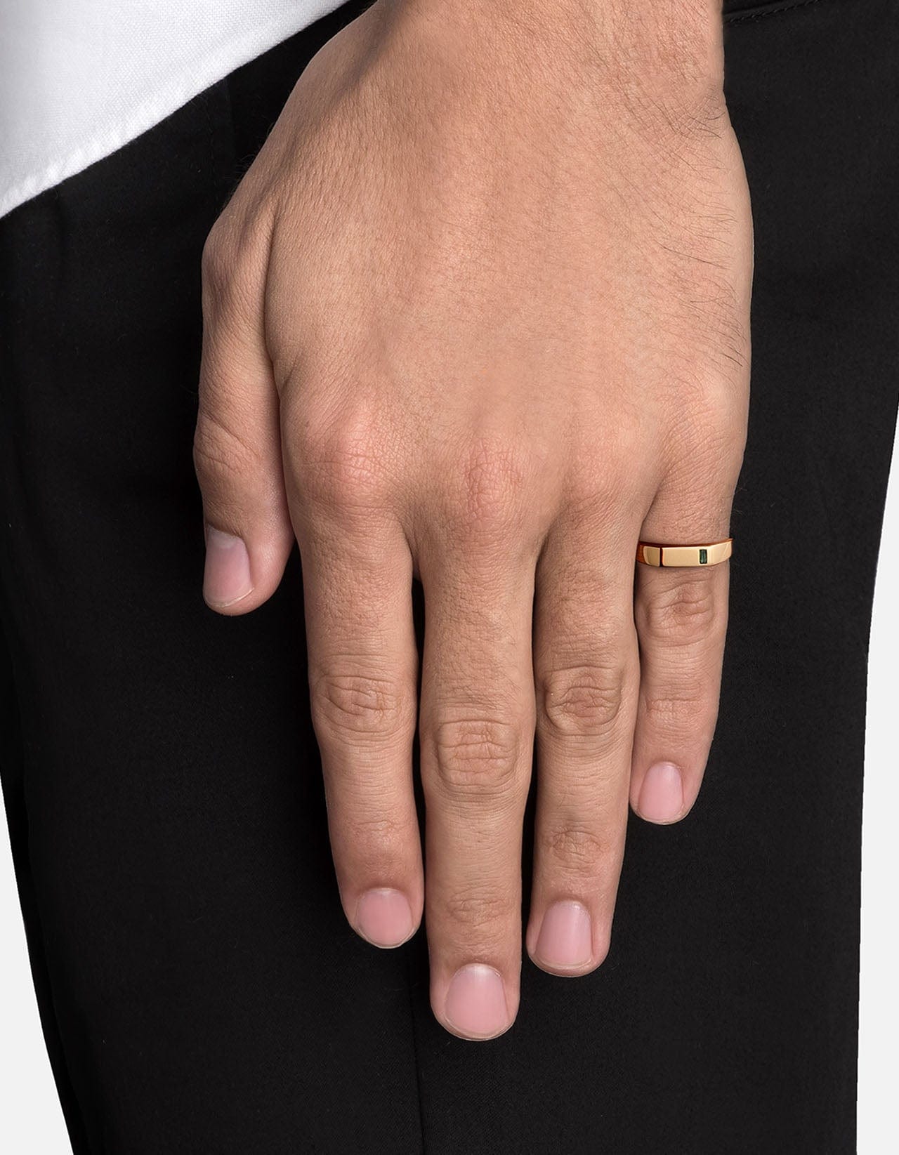 Valor Quartz Signet Pinky Ring - 14K Gold Vermeil for Men & Women - Elegant Jewelry Gift for Valentine's Day, Anniversary & Special Occasions