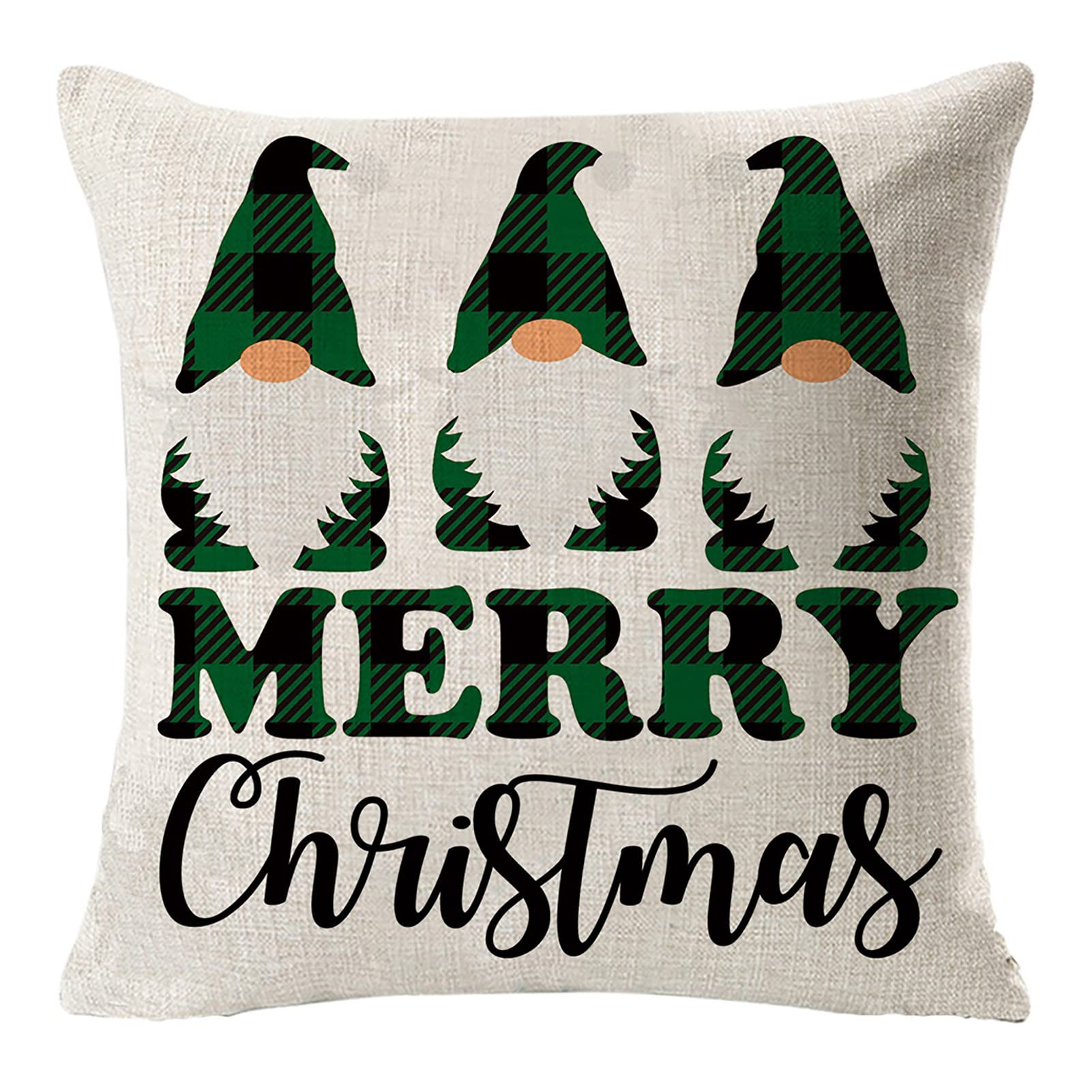 Premium Flax Linen Pillowcases - Soft Anti-Scratch Cushion Covers for Sofa & Couch | Christmas Home Decor | Perfect for Living Room, Bedroom & Holiday Styling