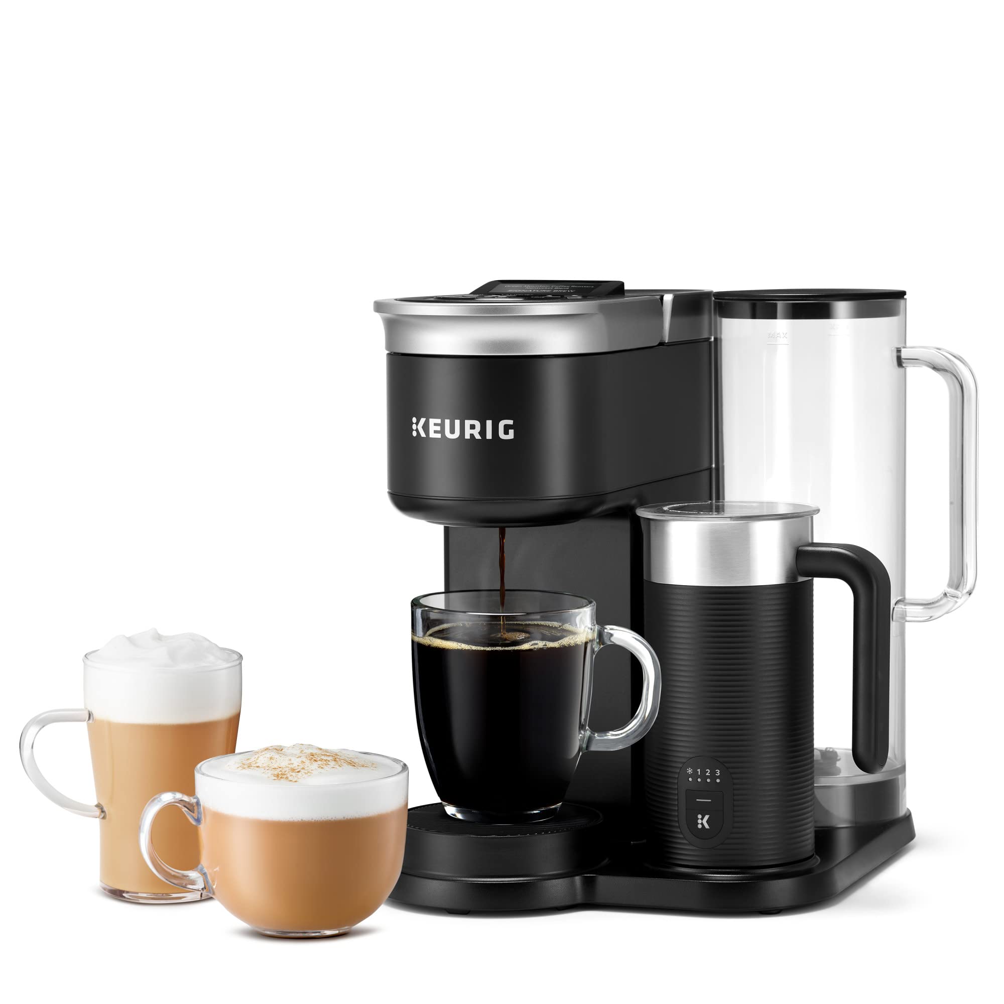 Keurig K-Cafe SMART Single Serve K-Cup Pod Coffee Maker - Latte & Cappuccino Maker, Black | Perfect for Home, Office & Small Spaces | Brews Coffee, Lattes & Iced Drinks