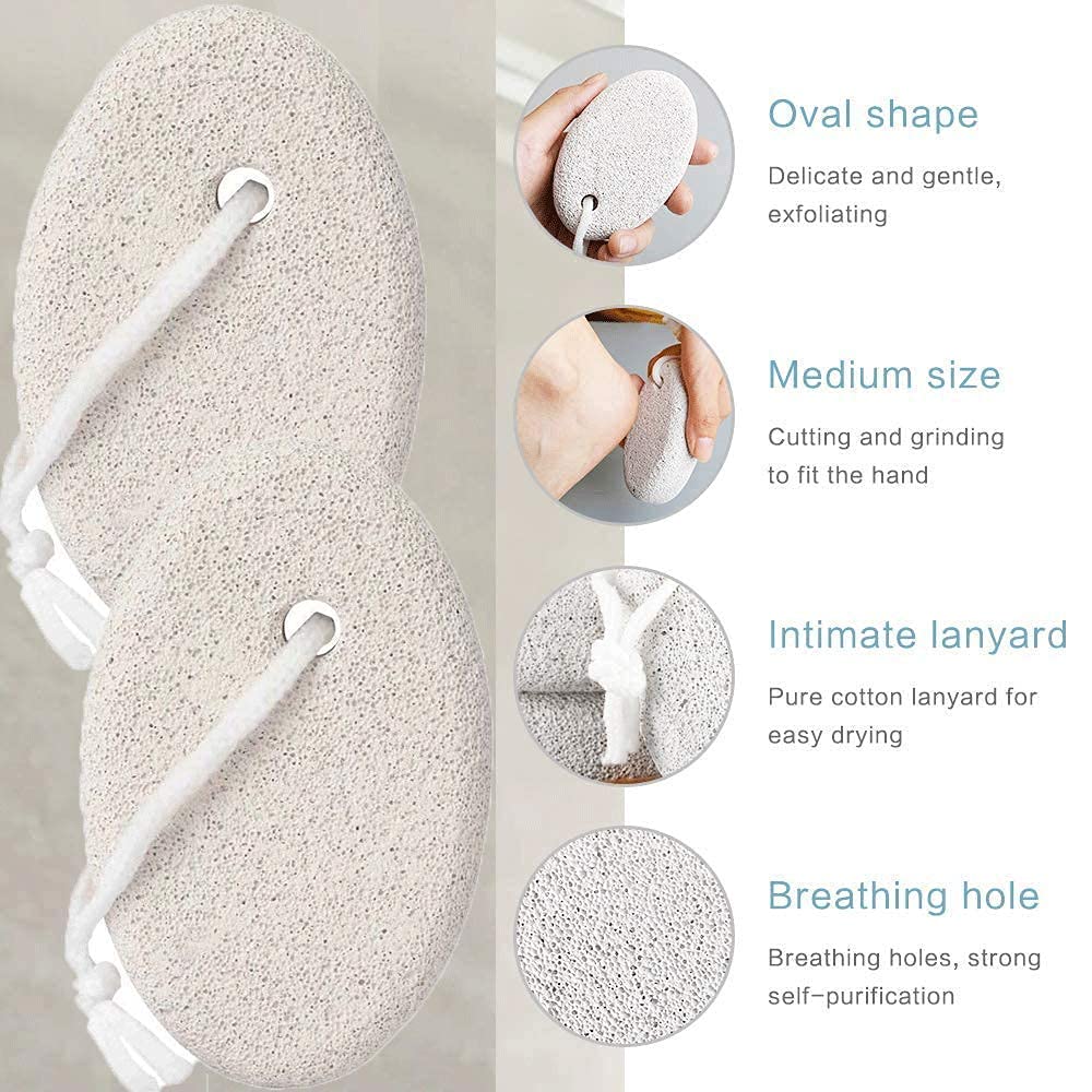 Premium Oval Pumice Stone for Dead Skin Removal - Callus & Cracked Heel Exfoliator for Men & Women - Perfect for Pedicures, Foot Care & At-Home Spa Treatments