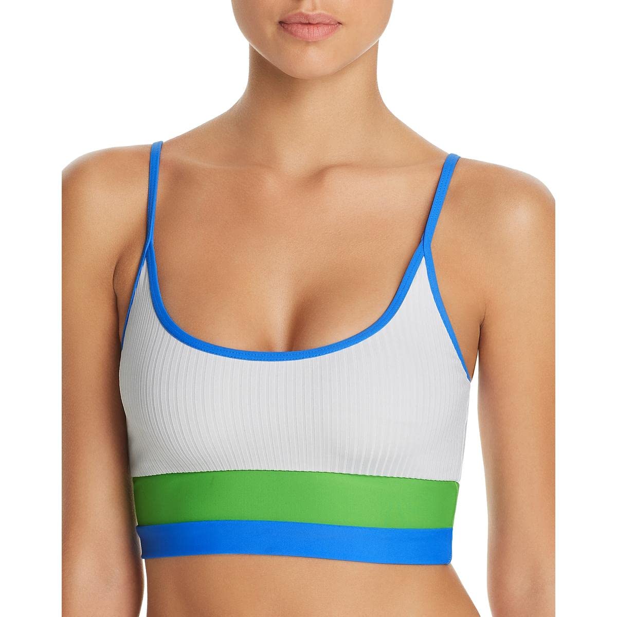 Beach Riot Women's Eva Ribbed Scoop Neck Bikini Swim Top - White XS | Sexy One Piece Swimwear for Summer Beach Vacation & Pool Party