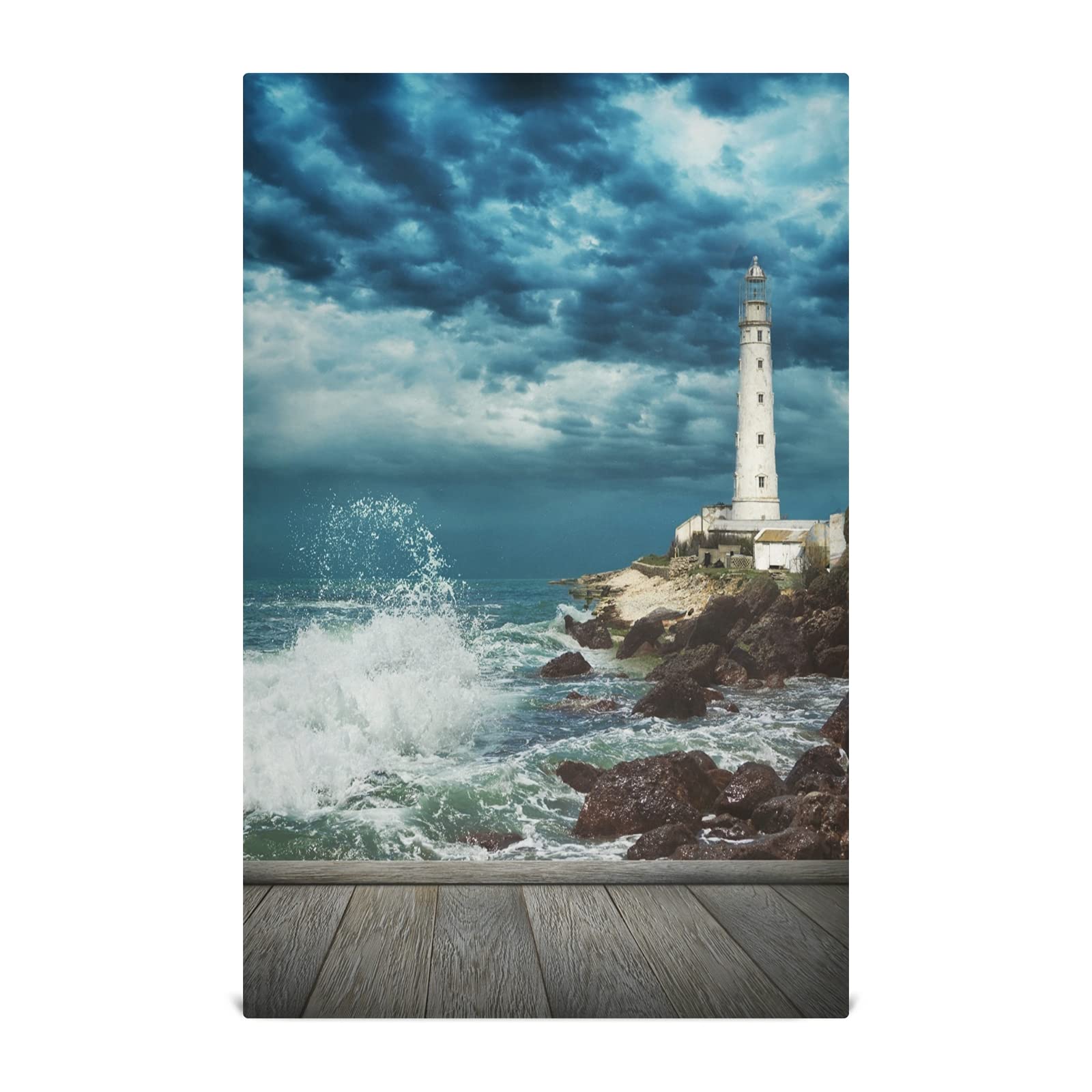 ALAZA Decorative Lighthouse & Wood Pier Kitchen Dish Towel - Soft, Absorbent 18x28 Inch Hand Towel for Cooking, Cleaning & Home Decor - Perfect for Farmhouse, Coastal & Rustic Kitchens