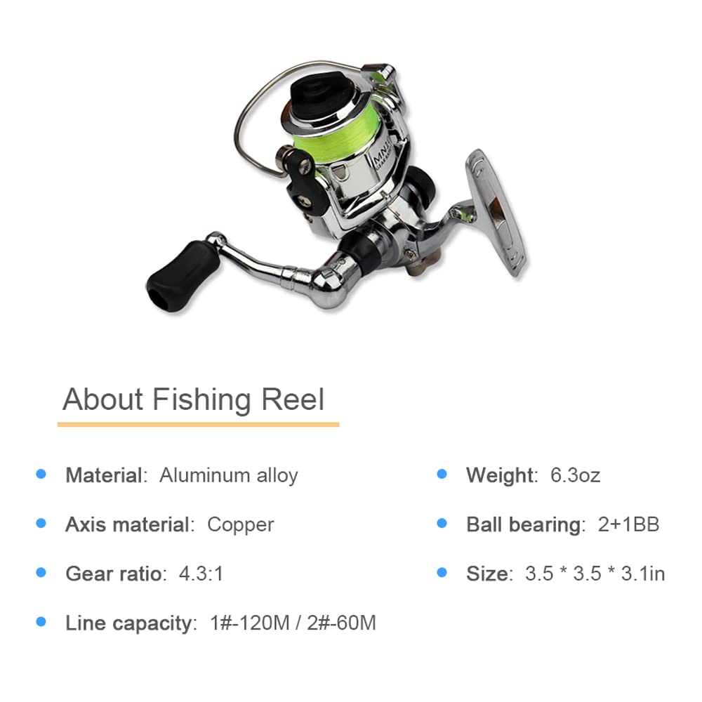 Portable Collapsible Fishing Rod and Reel Combo Kit - Telescopic Pen Fishing Pole with Spinning Reel - Perfect for Travel, Camping & Backpacking Adventures