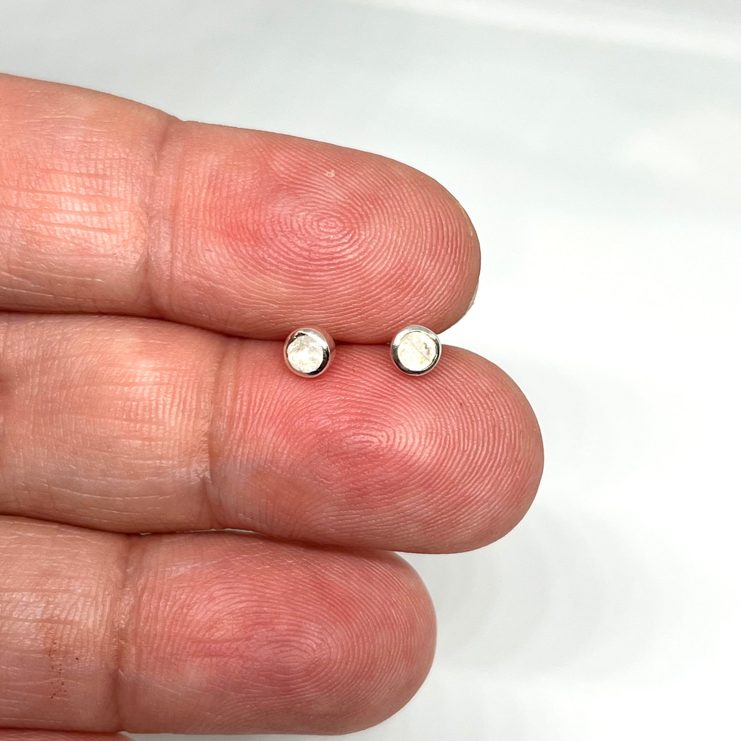 3mm Round Faceted Gemstone Bezel Set Stud Earrings - PSE004 | Elegant Everyday Jewelry for Women, Perfect for Work, Parties & Special Occasions