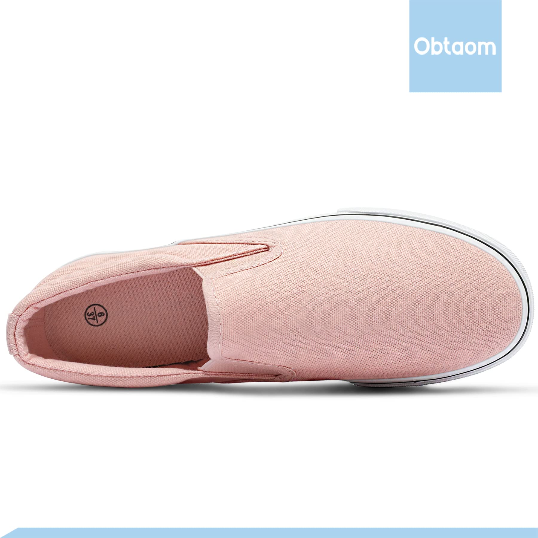 **Obtaom Women's White Sneakers - Slip On Canvas Loafers for Women, Low Top Casual Shoes - Perfect for Walking, Work & Everyday Outfits**