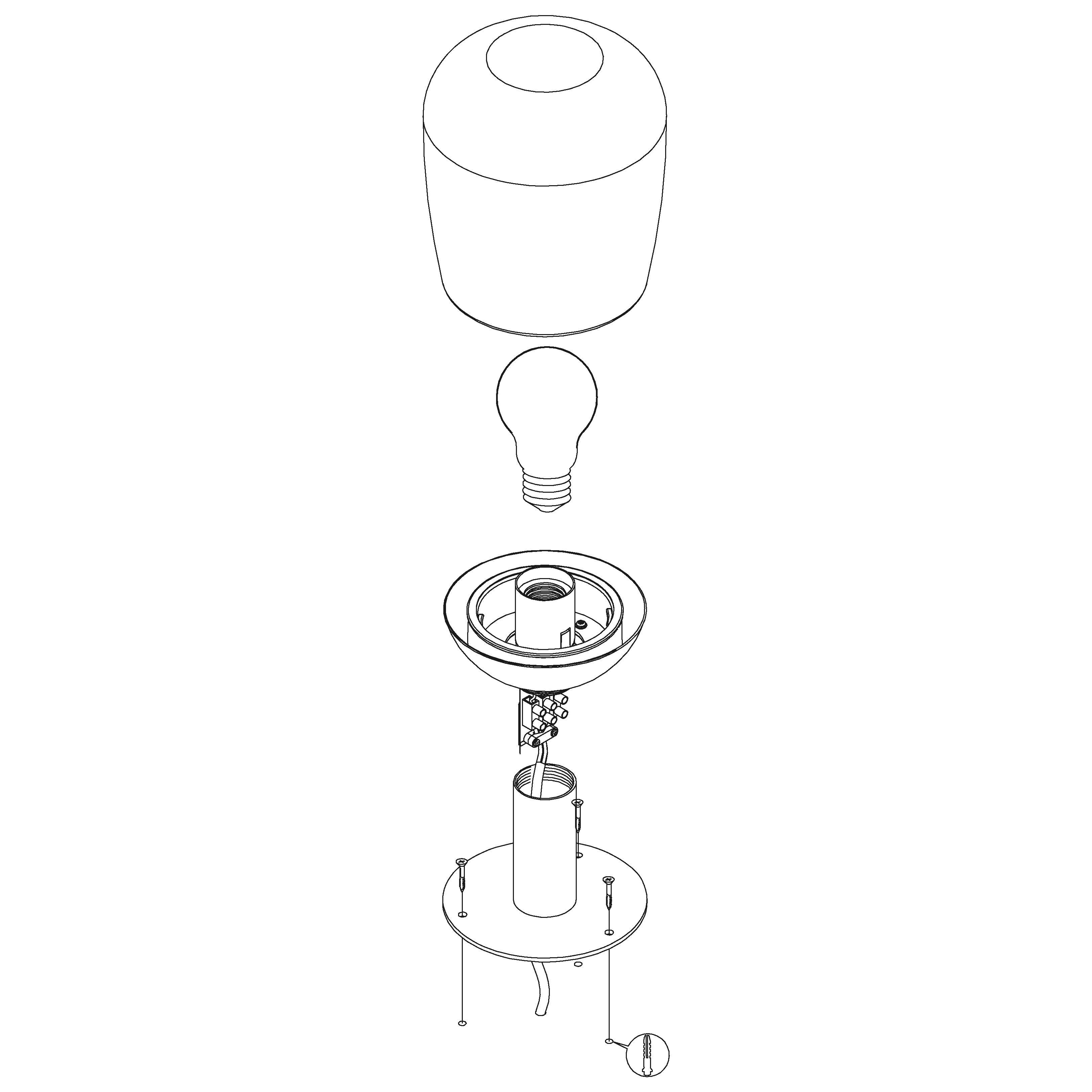 Eglo Donatori IP44 Black Pedestal Light with Rounded Clear Glass Shade - Outdoor Wall Lighting for Patio, Garden, and Porch