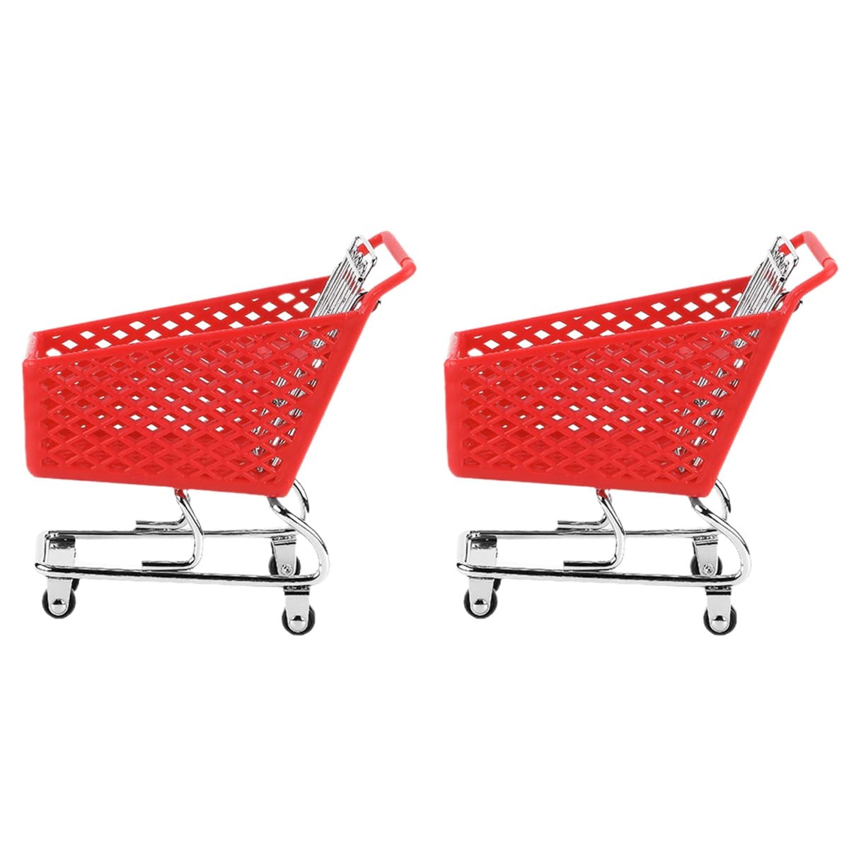Hemoton 2-Piece Mini Shopping Cart Storage Basket Set - Creative Iron Craft Metal Artware for Home & Office Organization | Perfect for Grocery Shopping, Bathroom Storage & Decorative Display