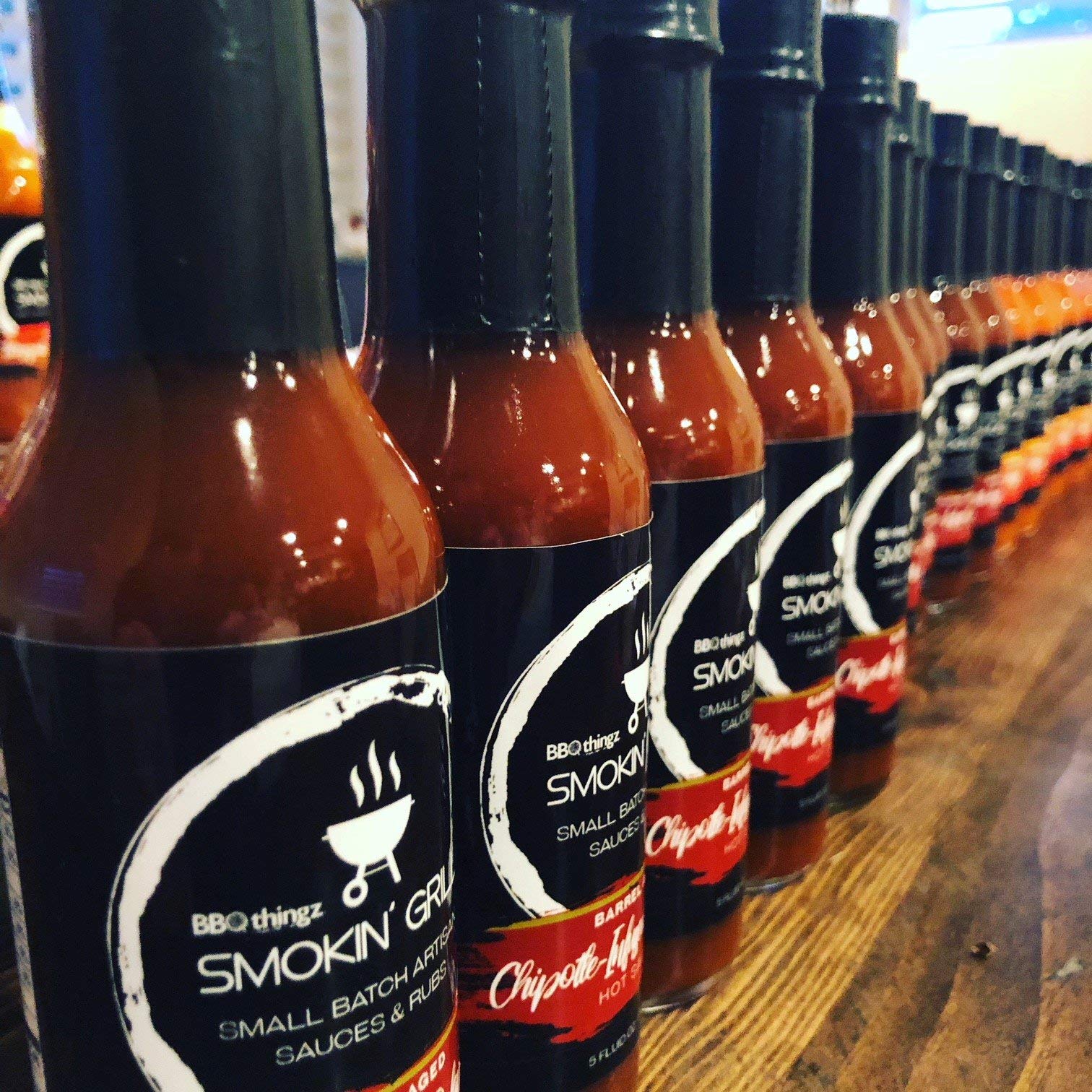 Barrel Aged Handcrafted Chipotle Infused Jalapeño Hot Sauce - Small Batch Artisan Hot Sauce for BBQ, Tacos & Wings | BBQthingz™
