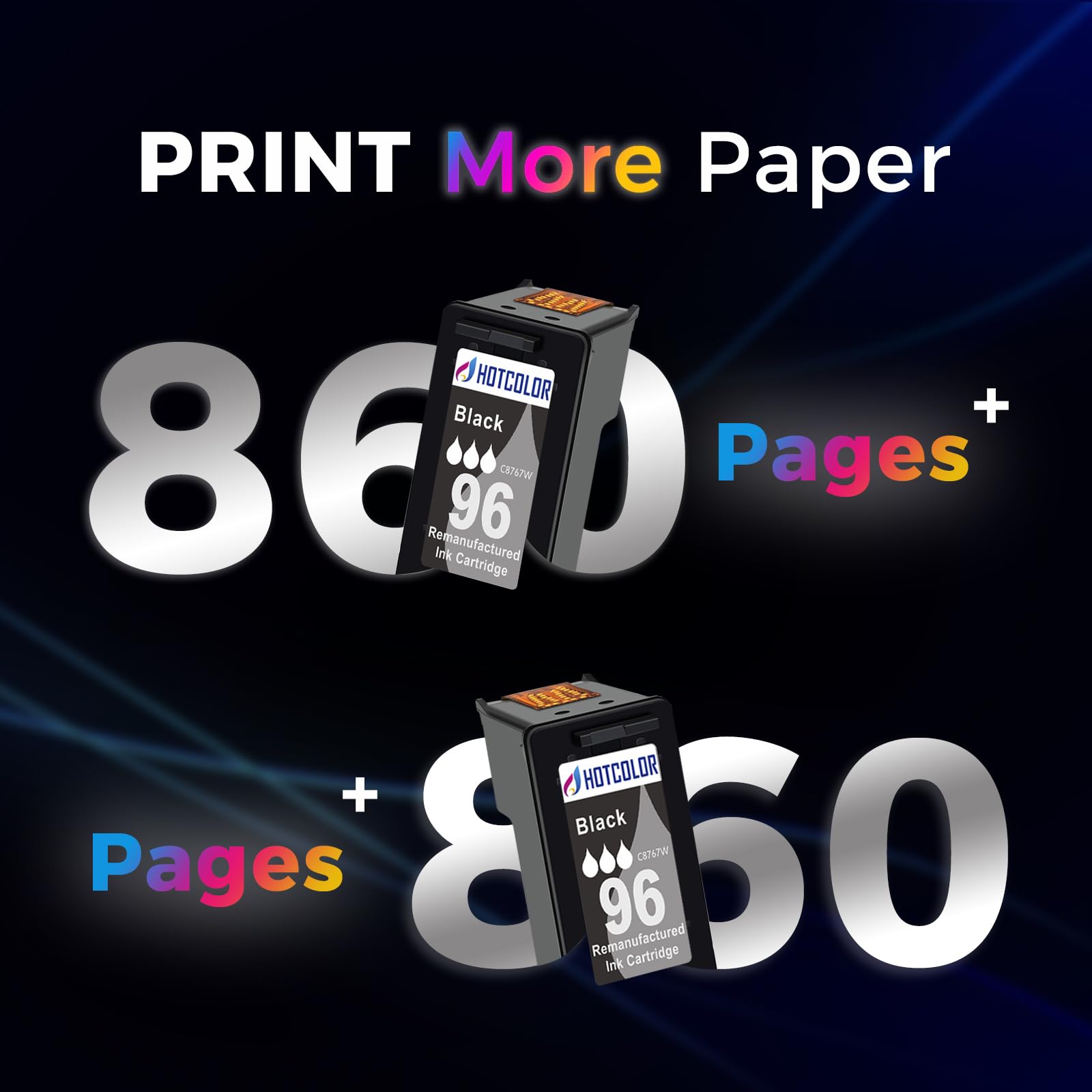 HP 96 Black Ink Cartridge Replacement (2-Pack) - Compatible with HP Deskjet 6940, 6980, 6988 Printers - High-Quality Ink for Home & Office Printing