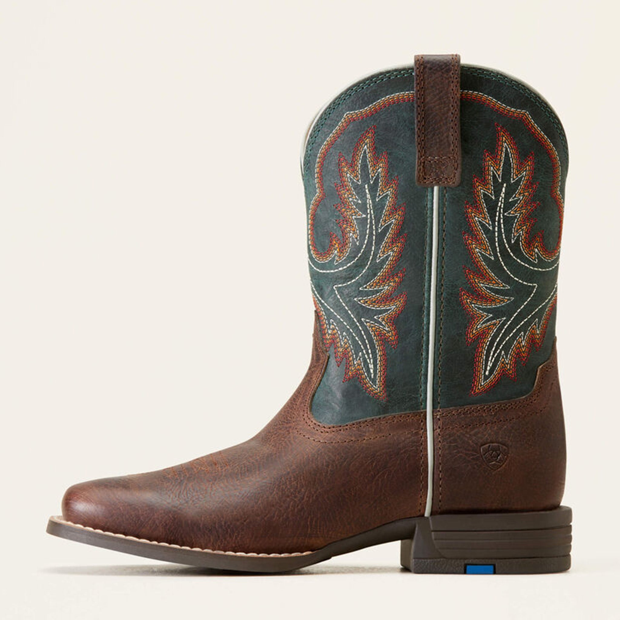 Ariat Kids Wilder Square Toe Western Boots - Brown & Teal Cowboy Boots for Boys & Girls | Perfect for Rodeo, Horse Riding & Outdoor Adventures