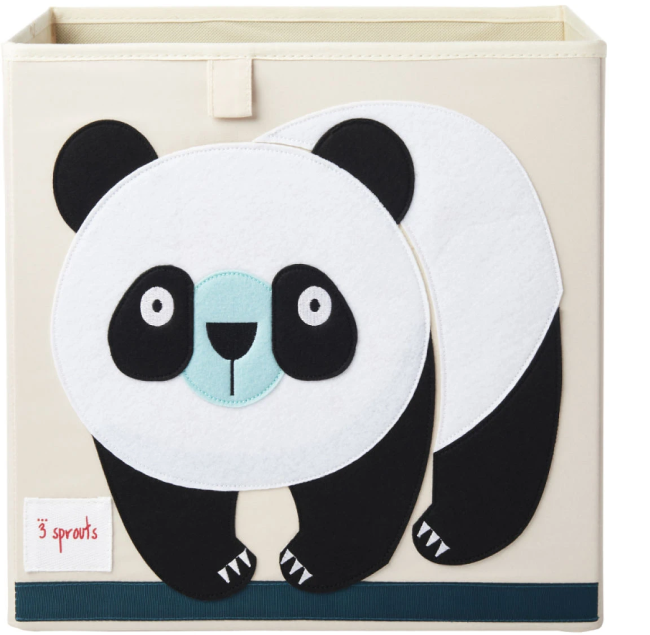 3 Sprouts Panda Storage Box - Cute & Durable Kids Toy Organizer for Nursery, Playroom, or Closet - Perfect for Storing Stuffed Animals, Books & Toys