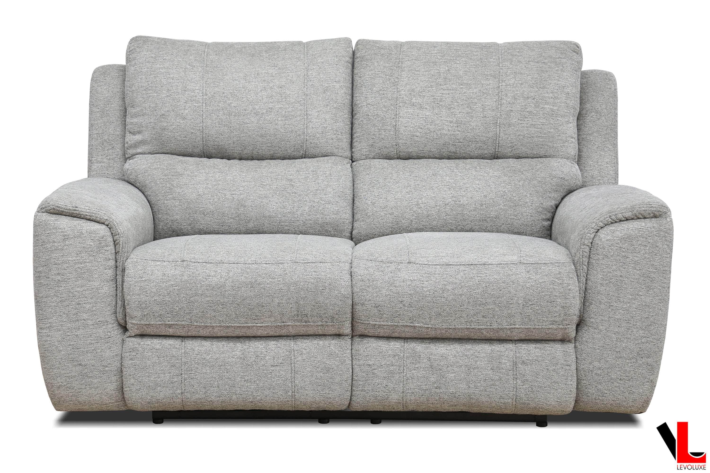 Sentinel 2-Piece Power Reclining Sofa and Loveseat Set with Adjustable Headrests in Tweed Ash Fabric - Perfect for Living Room, Home Theater & Family Movie Nights