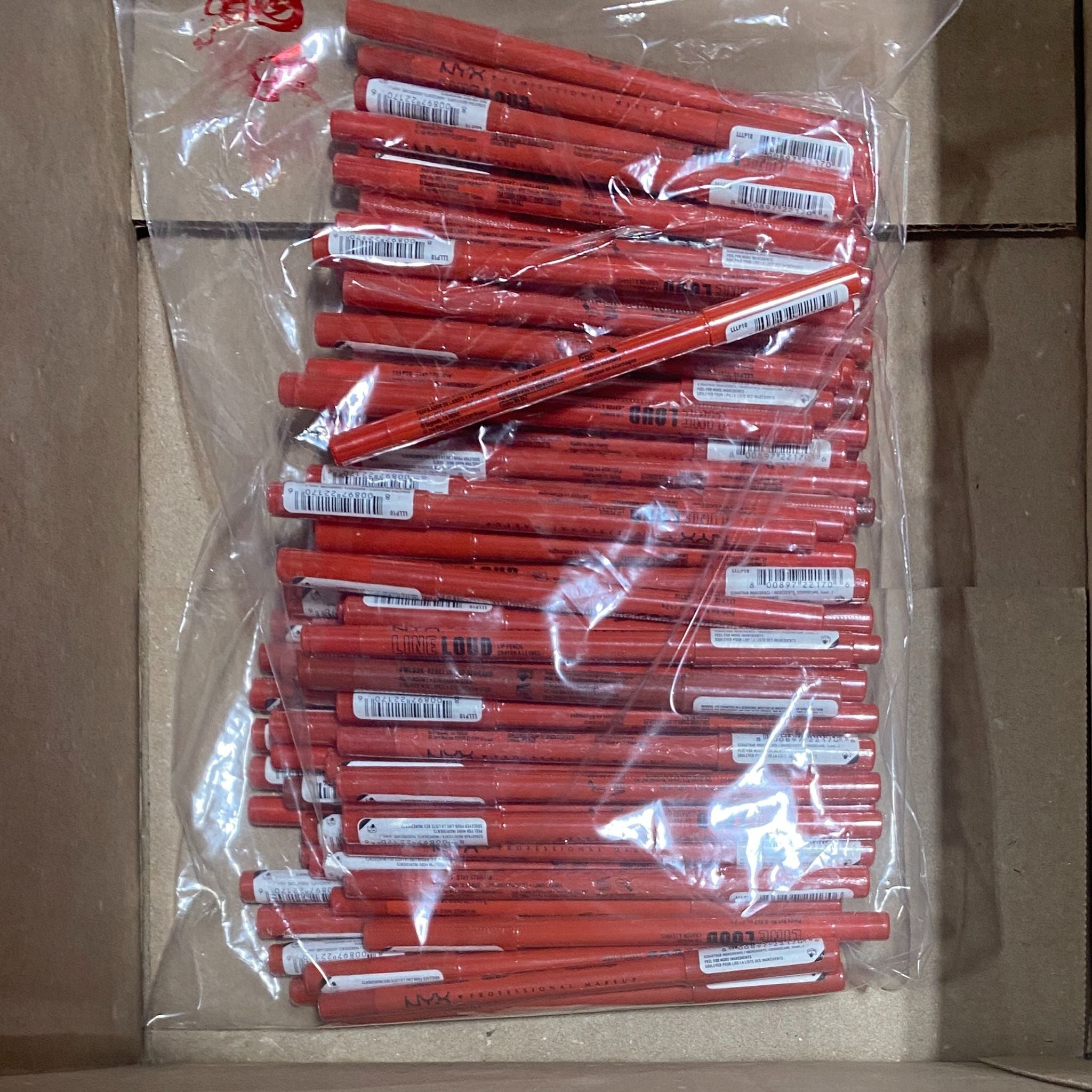 NYX Professional Makeup Line Loud Lip Pencil - LLLP10 Stay Stuntin - 0.042 Oz Longwear Lip Liner (100 Pcs Bulk Lot) - Perfect for Makeup Artists, Salons & Beauty Professionals