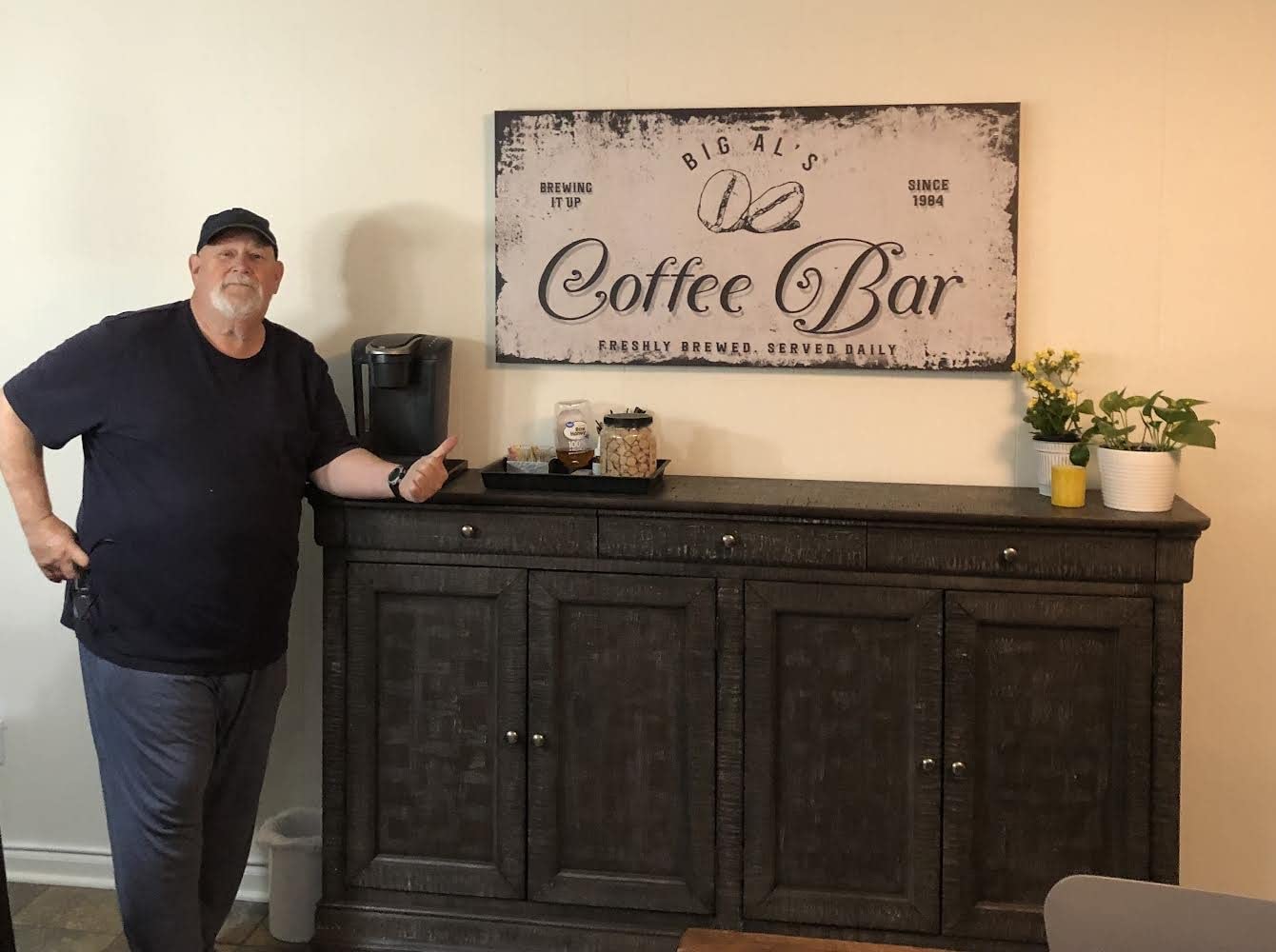 Custom Coffee Bar Sign - Personalized Grey Rustic Coffee Beans Wall Art - 48x16in Canvas Decor for Home, Kitchen, Coffee Station, Office & Business - Perfect for Farmhouse, Café & Wedding Decor