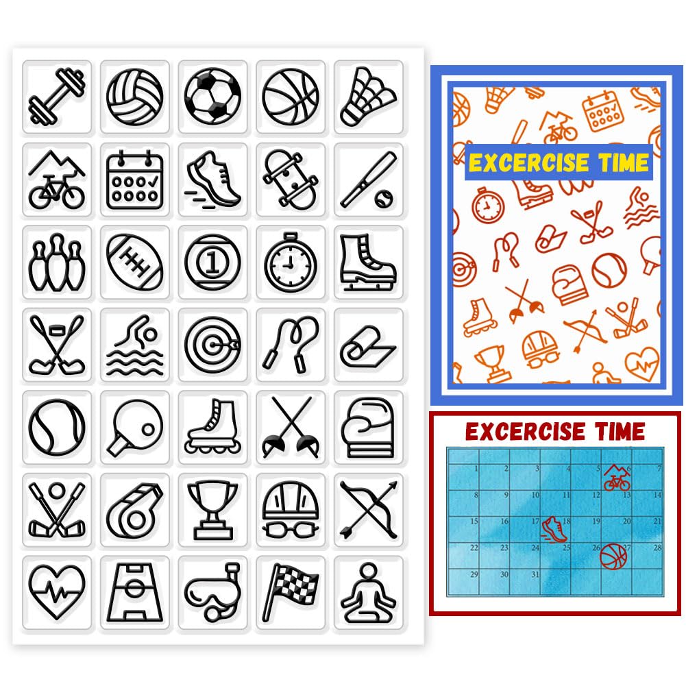 CHGCRAFT Sports Theme Clear Stamps Set - 4.33x6.3 Inch Transparent Silicone Stamps for DIY Scrapbooking, Photo Albums, Greeting Cards - Perfect for Basketball, Soccer & Sports Lover Gifts
