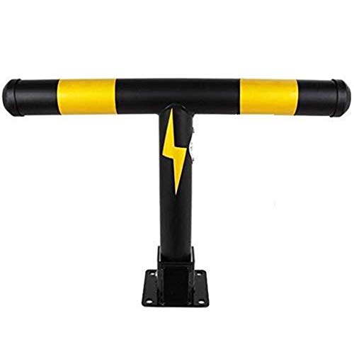 Heavy Duty Parking Lock - Vehicle Parking Barrier Bollard, T-Shaped Parking Pile with Thick Spacer Block, Durable Private Parking Pillar (Black) - Perfect for Driveways, Garages & Commercial Parking Lots