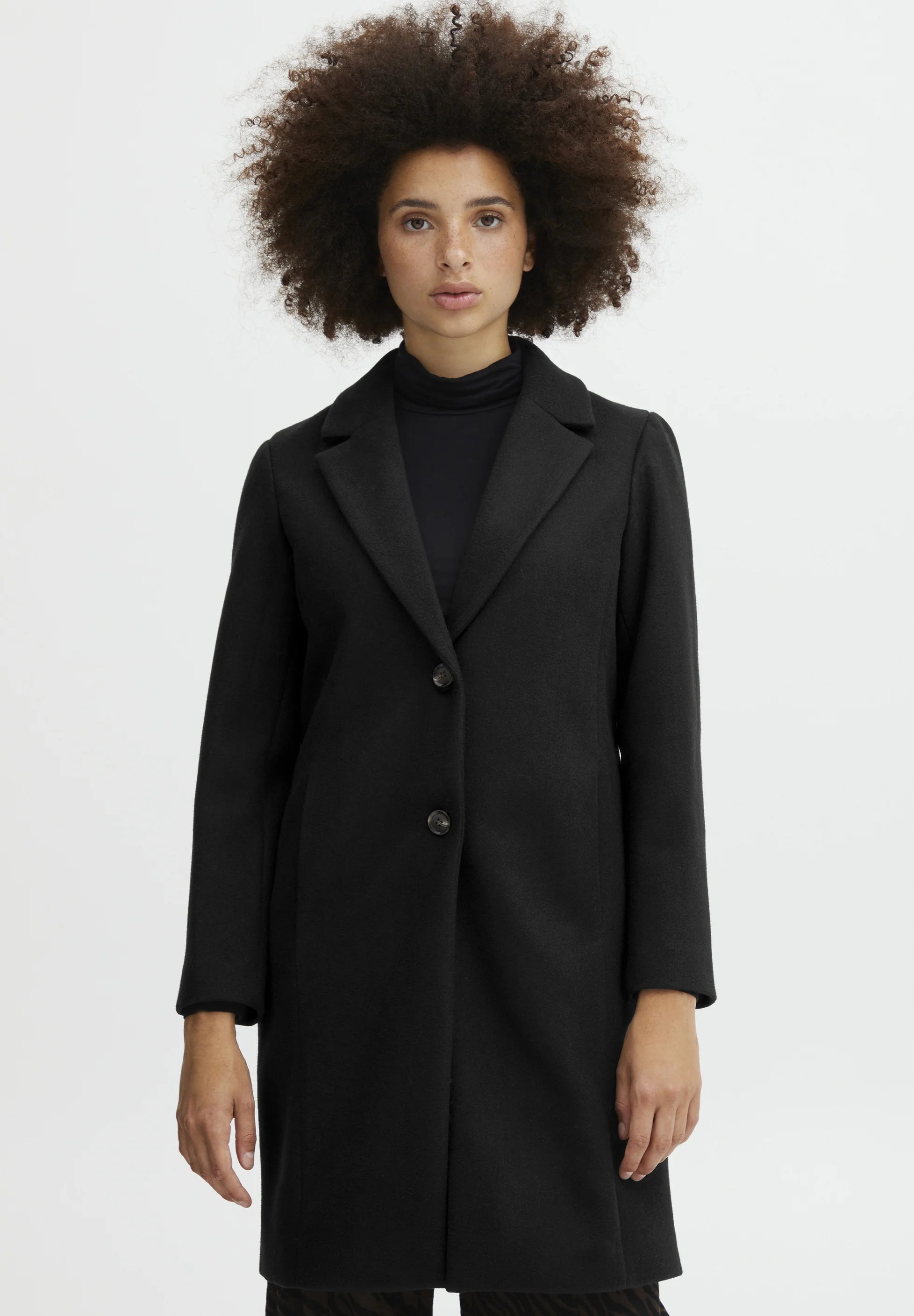 Juliette Coat for Women - Classic Black Wool Blend Trench Coat with Belt, Elegant Fall & Winter Outerwear for Office, Date Night & Special Occasions