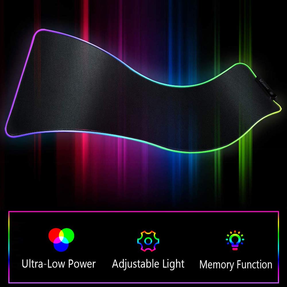 axGear RGB LED Gaming Mouse Pad - Large Non-Slip Surface with 16 Color Modes for PC, Laptop, Computer - Perfect for Gaming, Office Work & Home Use