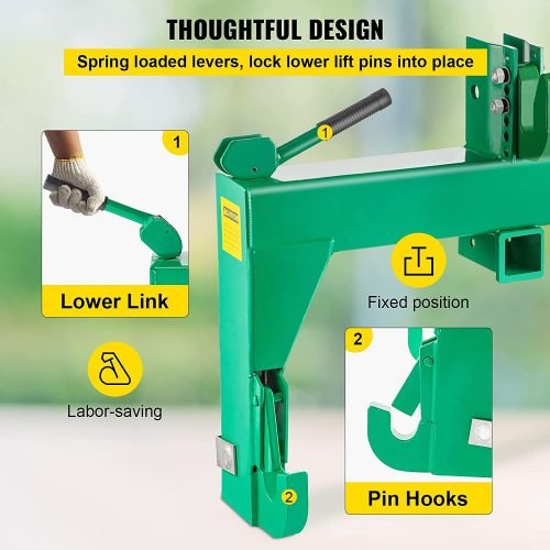 Heavy Duty 3 Point Quick Hitch Attachment for Tractors – 3000 LB Capacity | Category 1 & 2 Compatible | Easy Connect System | Perfect for Farming, Landscaping & Tractor Implements | SKU: 523468