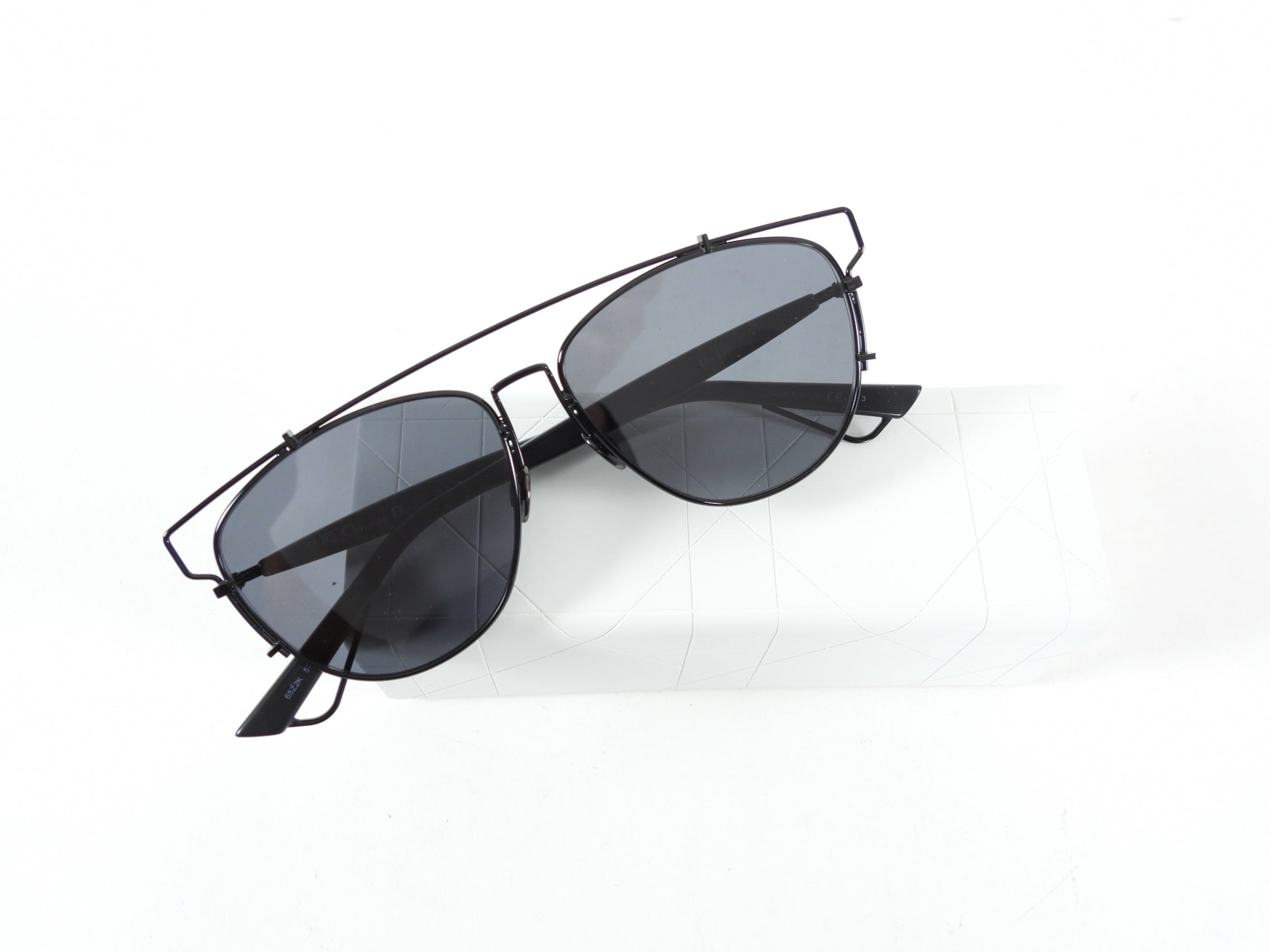 Dior Technologic Black Wire Frame Sunglasses 65Z2K - Polarized UV Protection for Women & Men - Perfect for Driving, Beach & Outdoor Activities