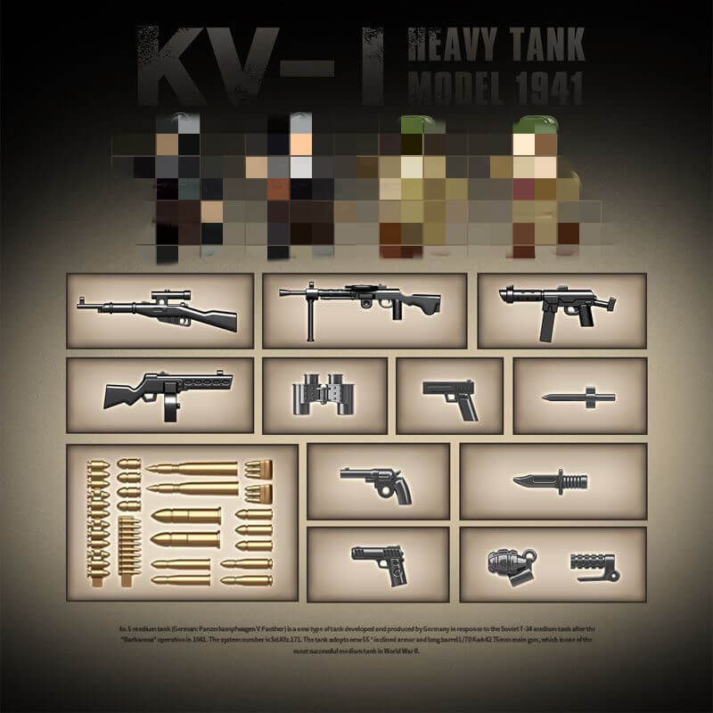Quanguan 100253 KV-1 Heavy Tank 1941 Model - 1/35 Scale Military Tank Model Kit for Collectors & Hobbyists - Perfect for WWII Dioramas, Display Cases & Model Building Projects
