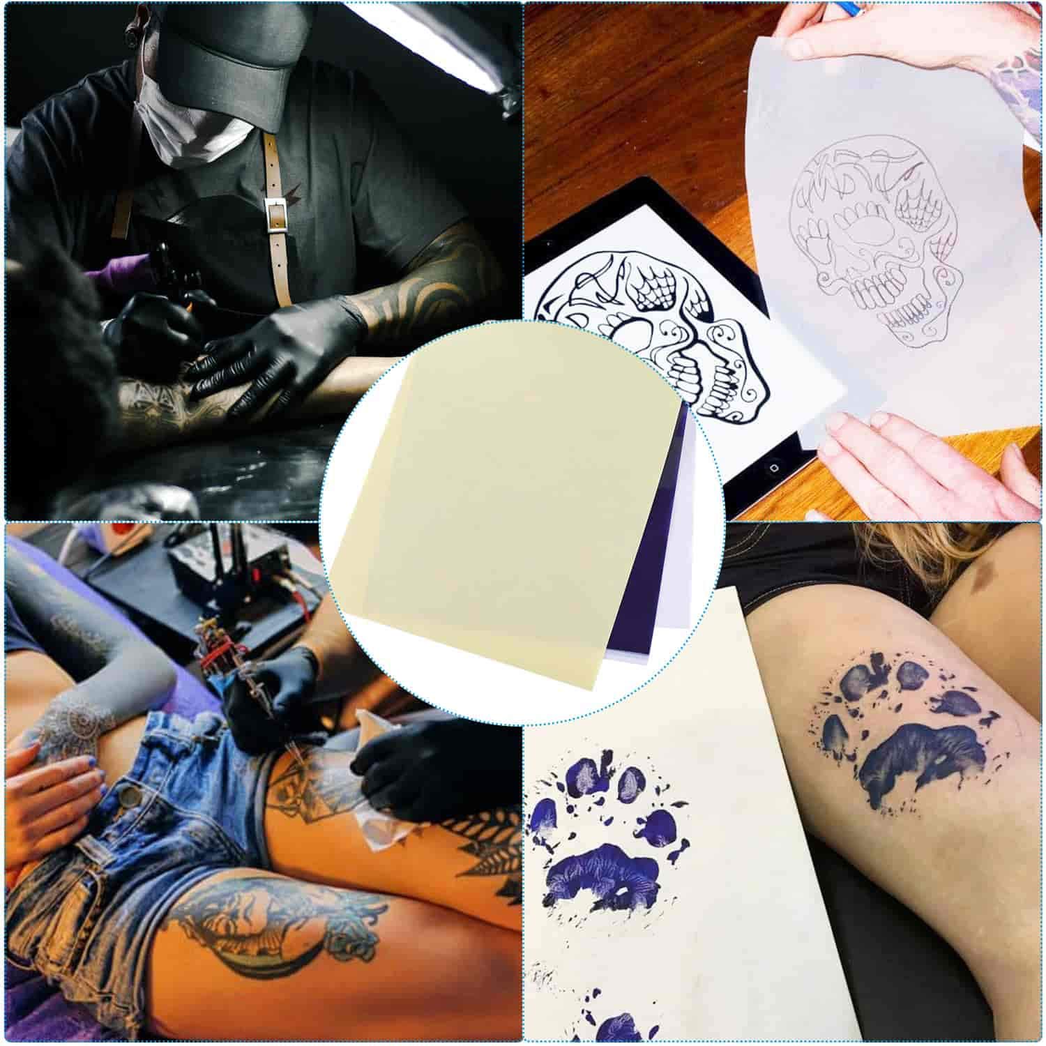 Premium Tattoo Transfer Paper - Cridoz 20 Sheets A4 Stencil Paper for Professional Tattoo Artists | Ideal for Tattoo Design Transfer, Practice & Permanent Body Art