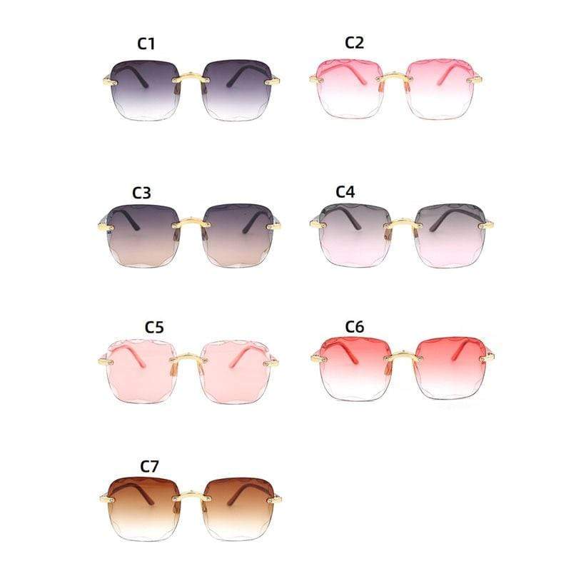Stylish Women's Square Frameless Sunglasses UV400 Protection - Perfect for Driving, Beach & Outdoor Activities