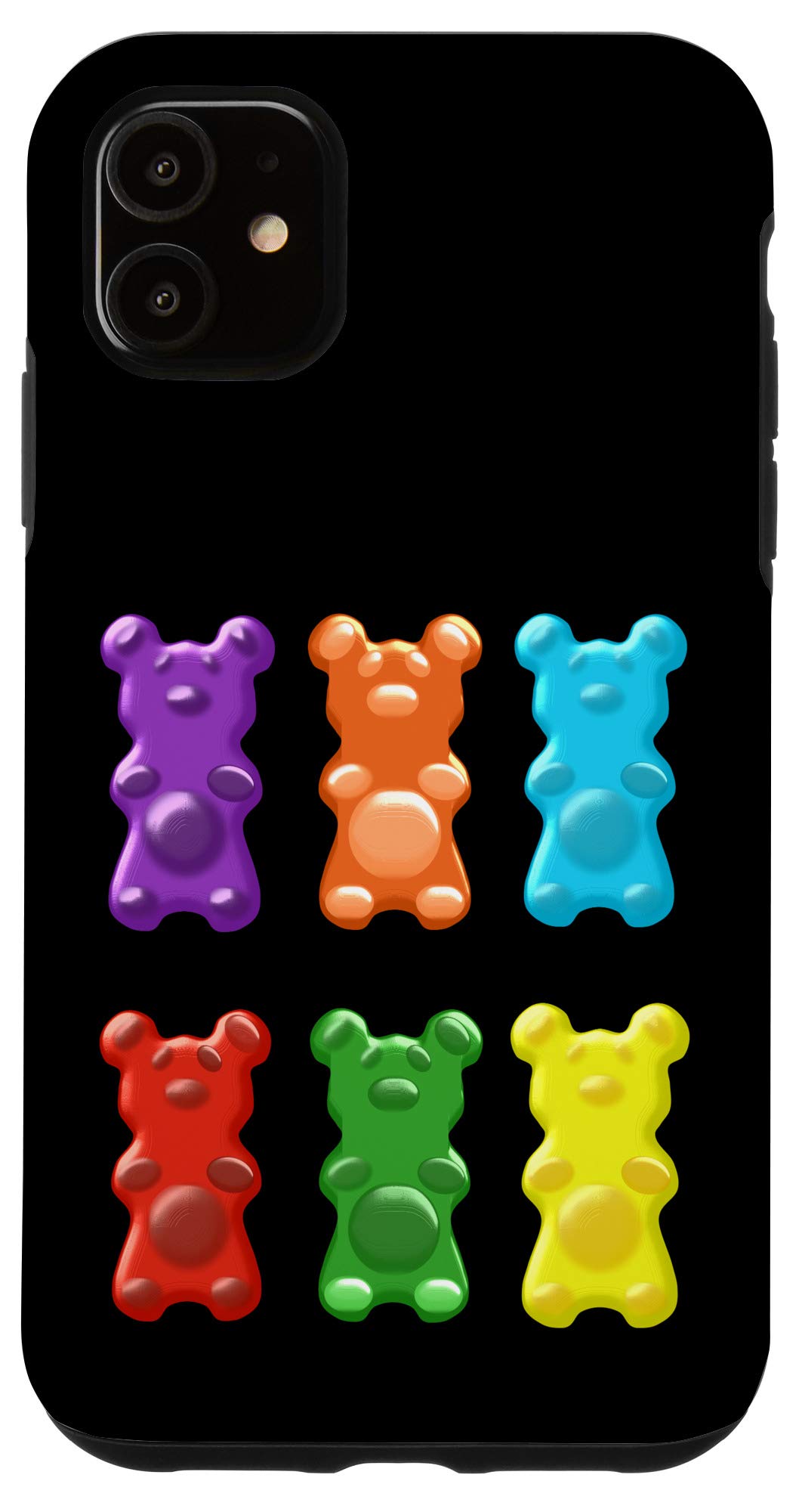 iPhone 11 Case - Colorful Gummy Bear Candy Design, 6 Bright Bear Patterns, Cute Protective Cover for iPhone 11 - Perfect Gift for Candy Lovers & Fun Phone Accessories