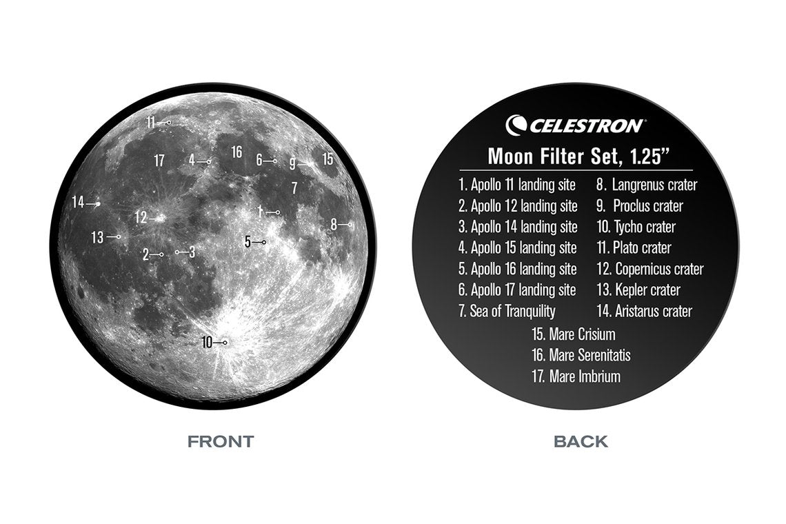 1.25 Inch Moon Filter Set for Telescopes - Enhance Lunar Viewing & Astronomy Observation - Perfect for Stargazing & Night Sky Photography