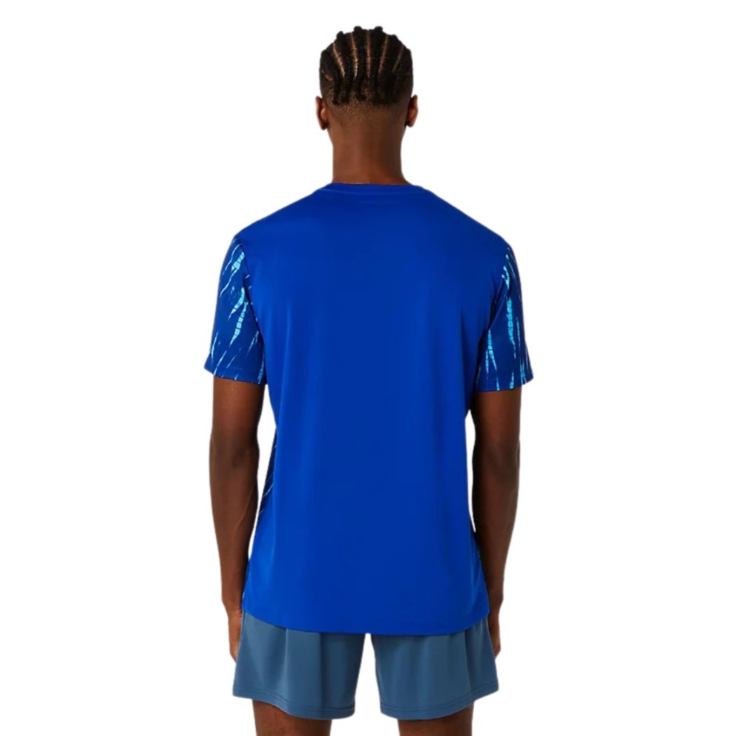 ASICS Seasonal Allover Print Men's T-Shirt - Lightweight Athletic Tee for Running, Gym & Casual Wear | Breathable Cotton Blend Comfort Top