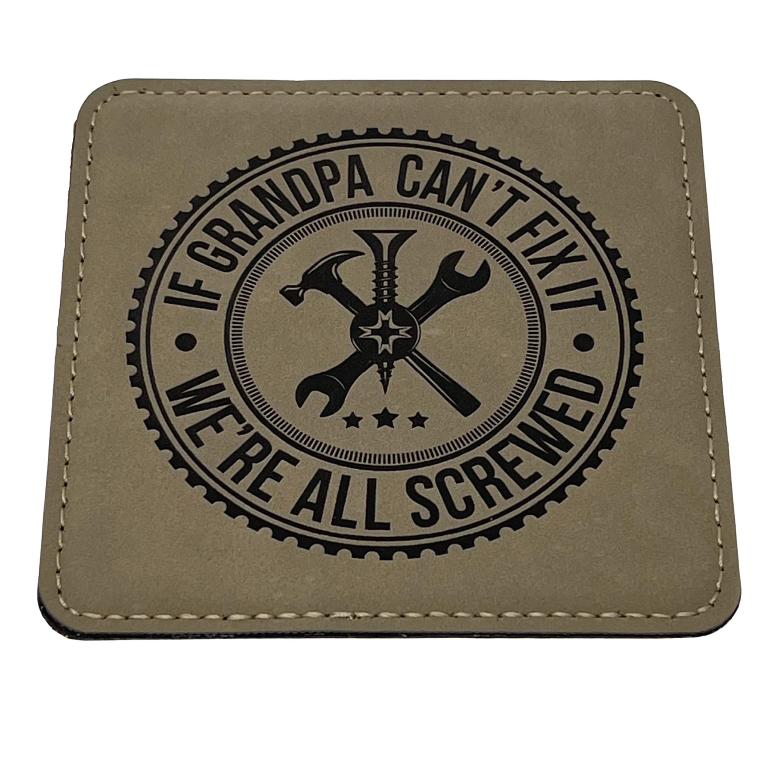 6 Pack Stylish Brown Drink Coasters for Coffee Table - Absorbent & Durable Coasters to Protect Furniture - Perfect Gift for Dad, Grandpa & Men on Father's Day - Ideal for Home, Office & Bar Use