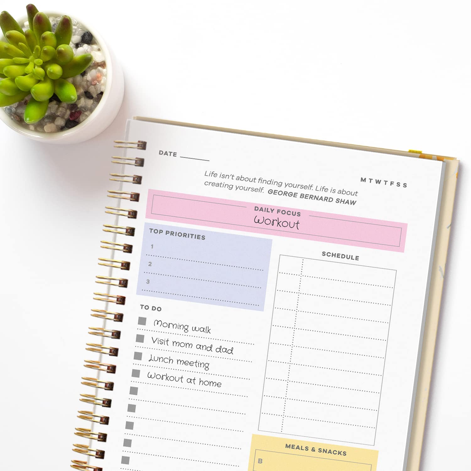 Sweetzer & Orange Undated Planner with Meal, Habit & Routine Tracker - Daily To-Do List Notebook for Students, Work & Productivity (ADHD Friendly) - Floral Design Organizer for College, Fitness & Goal Tracking | Perfect for Scheduling, Time Management & Personal Growth