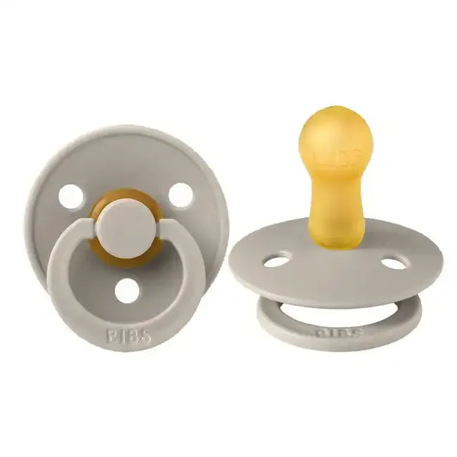 Original Color Round Latex Pacifier for Babies - 2 Pack (Sand) - Soothing Comfort for Newborns & Infants, Perfect for Daycare, Travel & Sleep