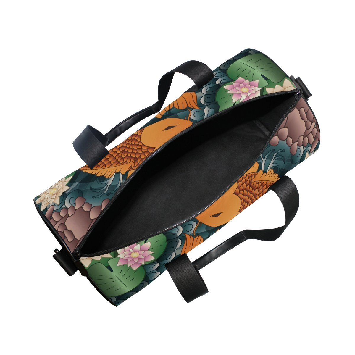Japanese Koi Fish Print Travel Duffel Bag - Waterproof Gym Shoulder Bag for Men & Women - Perfect for Sports, Fitness, Yoga, and Weekend Getaways