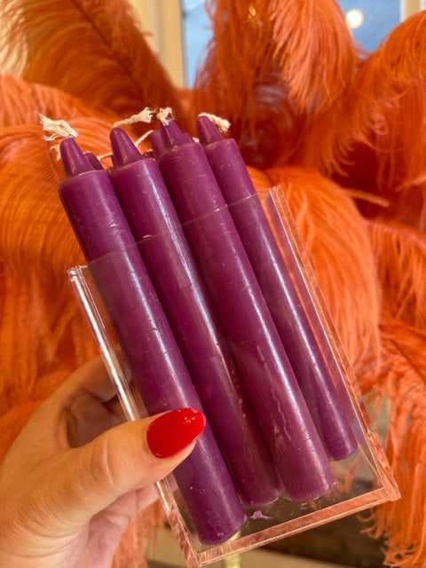 Premium Purple Taper Candles for Weddings, Dining & Home Decor - 12 Inch Long-Lasting Dripless Candles