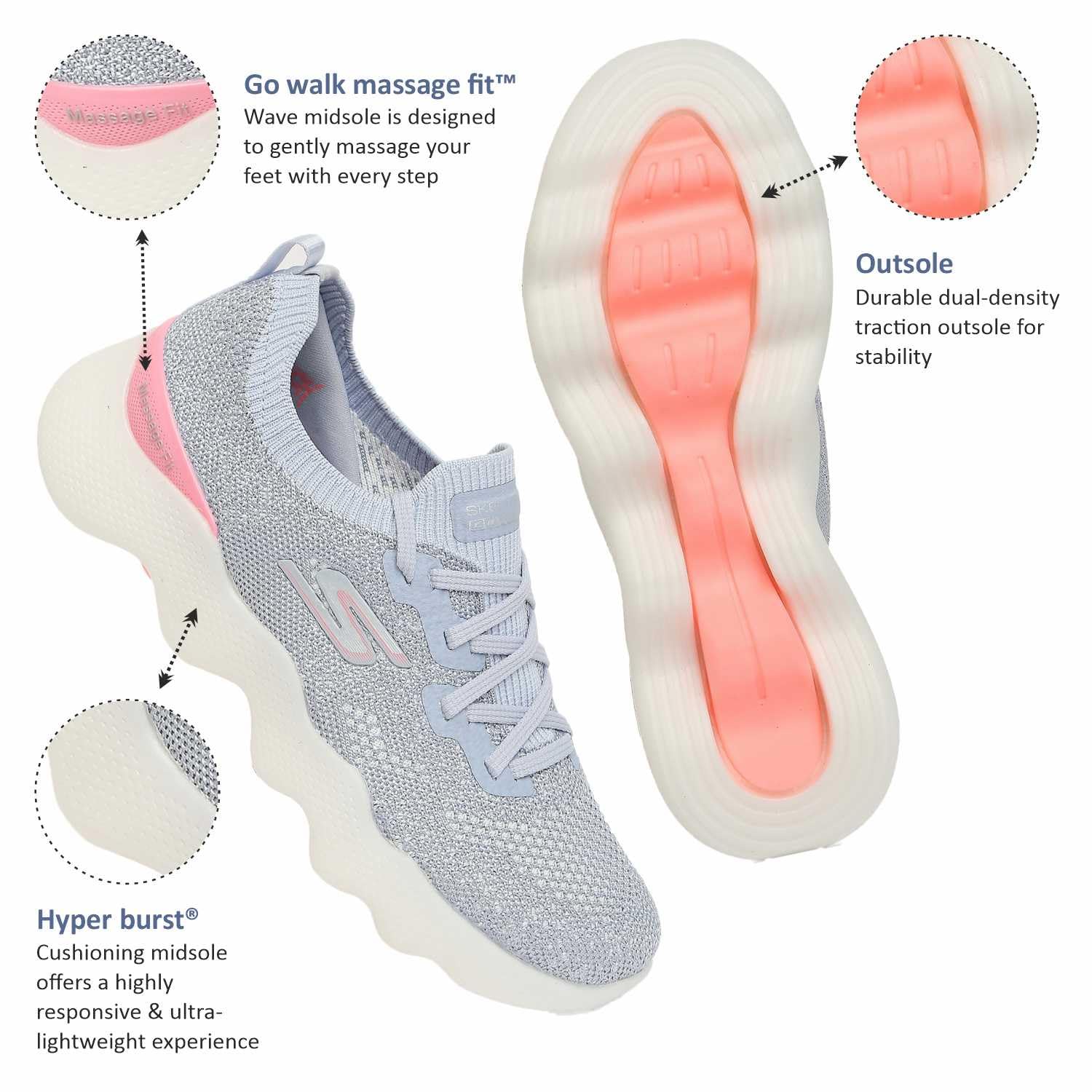 Skechers Women's Athletic Running Shoes - Lightweight Walking & Training Sneakers for Women - Comfortable Gym Workout Shoes for Jogging, Fitness & Casual Wear