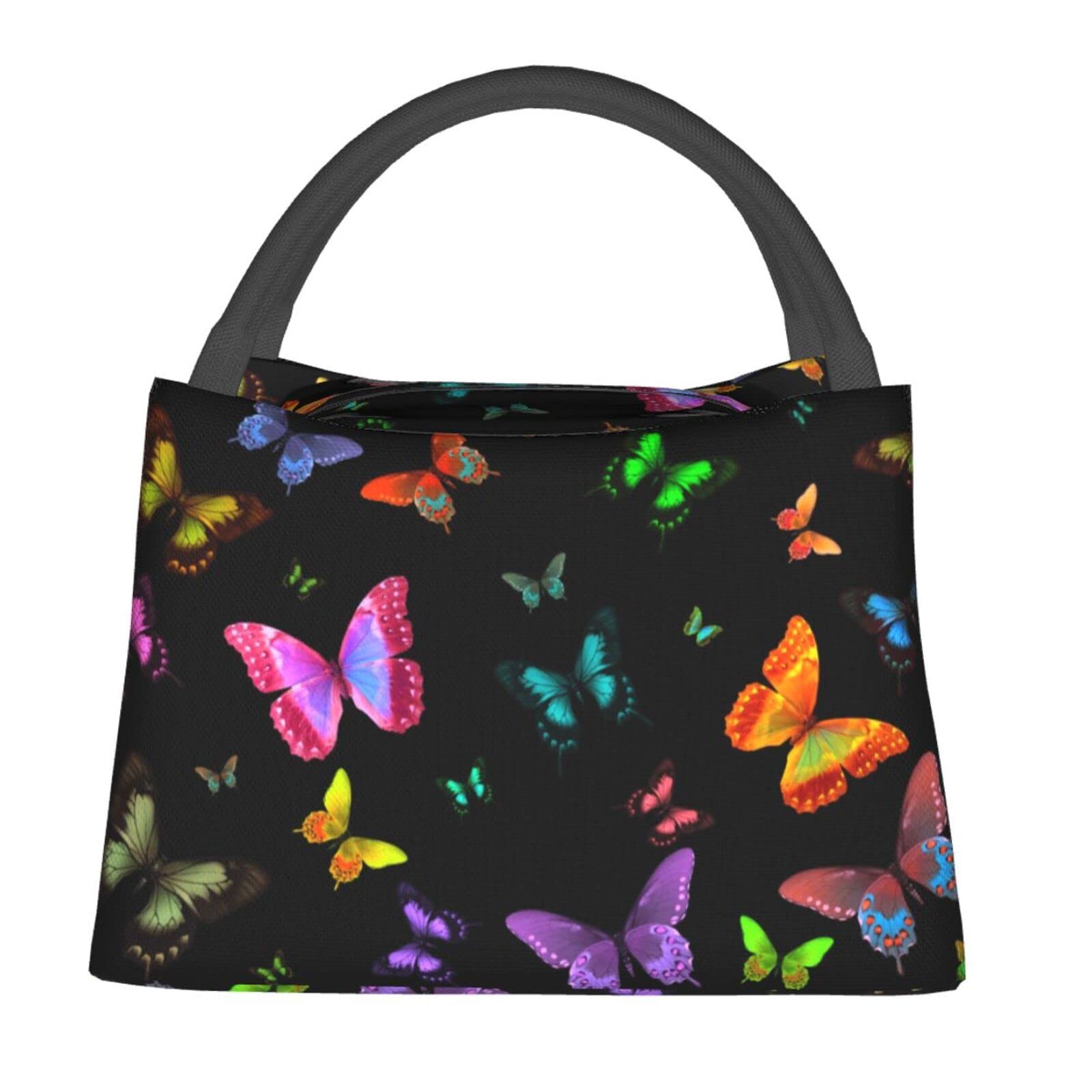 Colorful Butterfly Insulated Lunch Bag for Women & Girls - Reusable Cooler Lunch Box with Container for School, Work, Picnic & Outdoor Activities | Leakproof & Eco-Friendly
