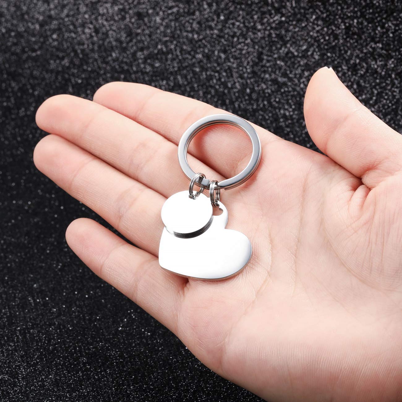 Personalized Stainless Steel Keychain with Engraved Name, Date & Photo - Custom Gift for Anniversary, Wedding, Birthday & Special Occasions - Perfect for Couples, Friends & Family Keepsakes